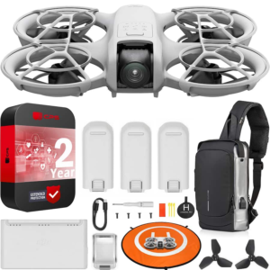 DJI - Neo Drone Mini 4K Quadcopter with 3 Battery Combo + Extended Warranty Kit Bundle - Gray